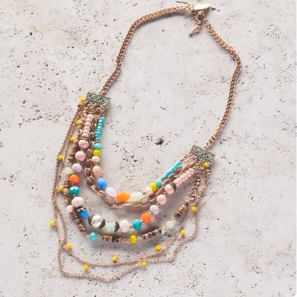 Beautiful multicolor multi strand necklace